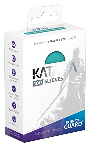 Ultimate Guard Katana Standard Card Sleeves (100 Pack) – Turquoise Opaque, Acid-Free, No PVC