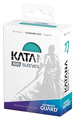 Ultimate Guard Katana Standard Card Sleeves (100 Pack) – Turquoise Opaque, Acid-Free, No PVC