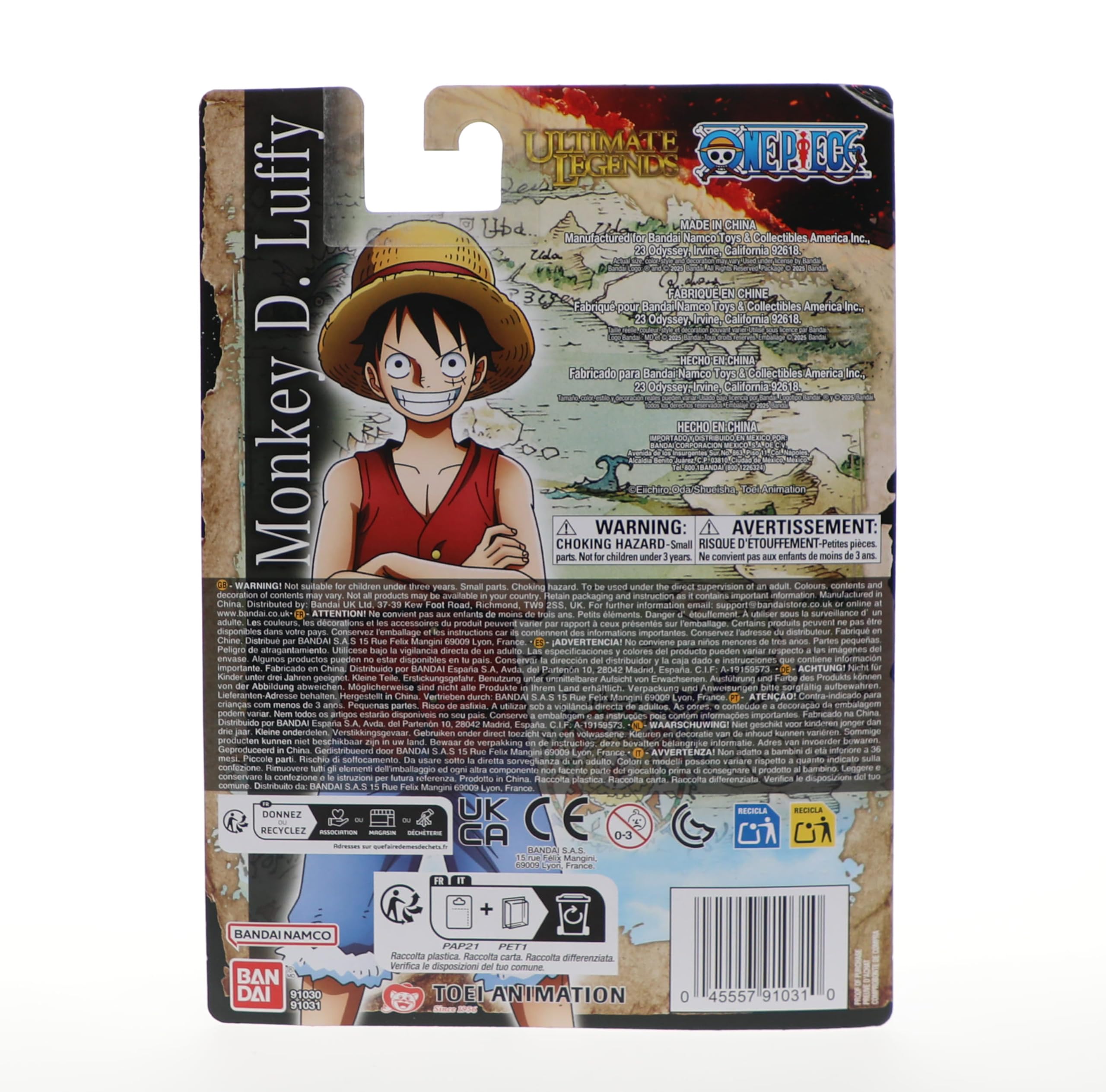 Ultimate Legends One Piece Monkey D. Luffy Action Figure – 5" with 27 Points of Articulation