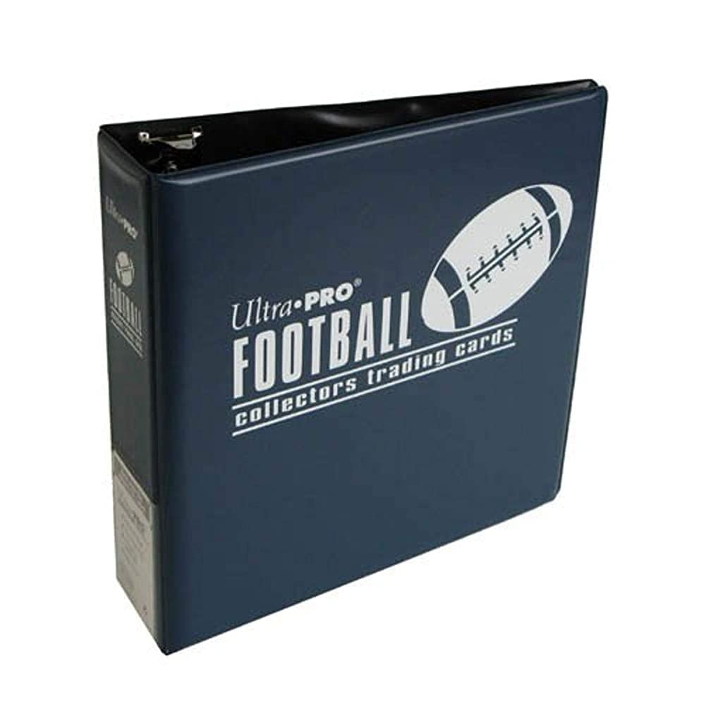 Ultra Pro 3-Inch Football Themed Blue D-Ring Album for Standard Pages