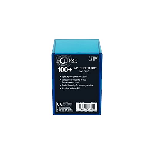 Ultra Pro Eclipse 2-Piece Deck Box – Sky Blue, Holds 100+ Double-Sleeved Cards