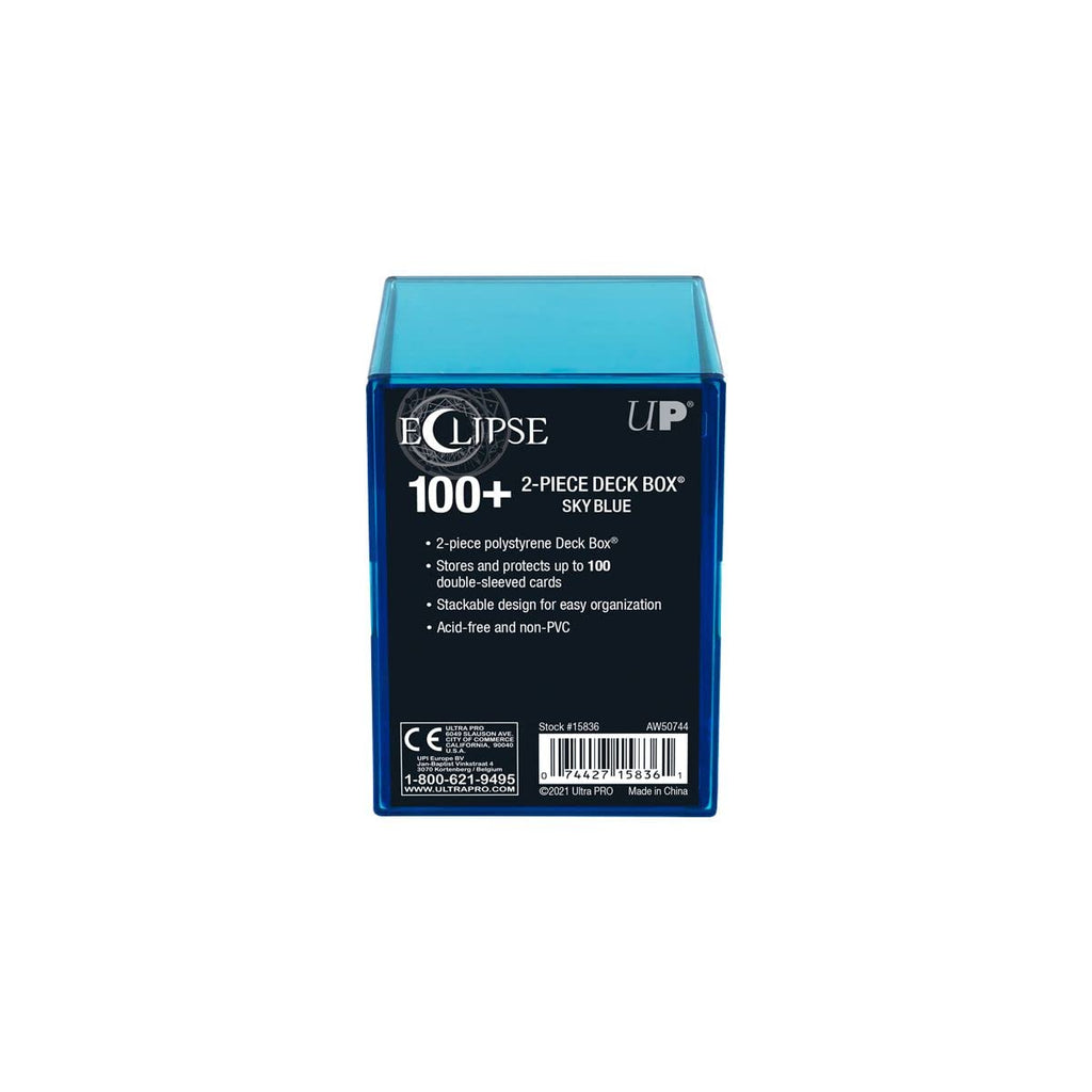 Ultra Pro Eclipse 2-Piece Deck Box – Sky Blue, Holds 100+ Double-Sleeved Cards