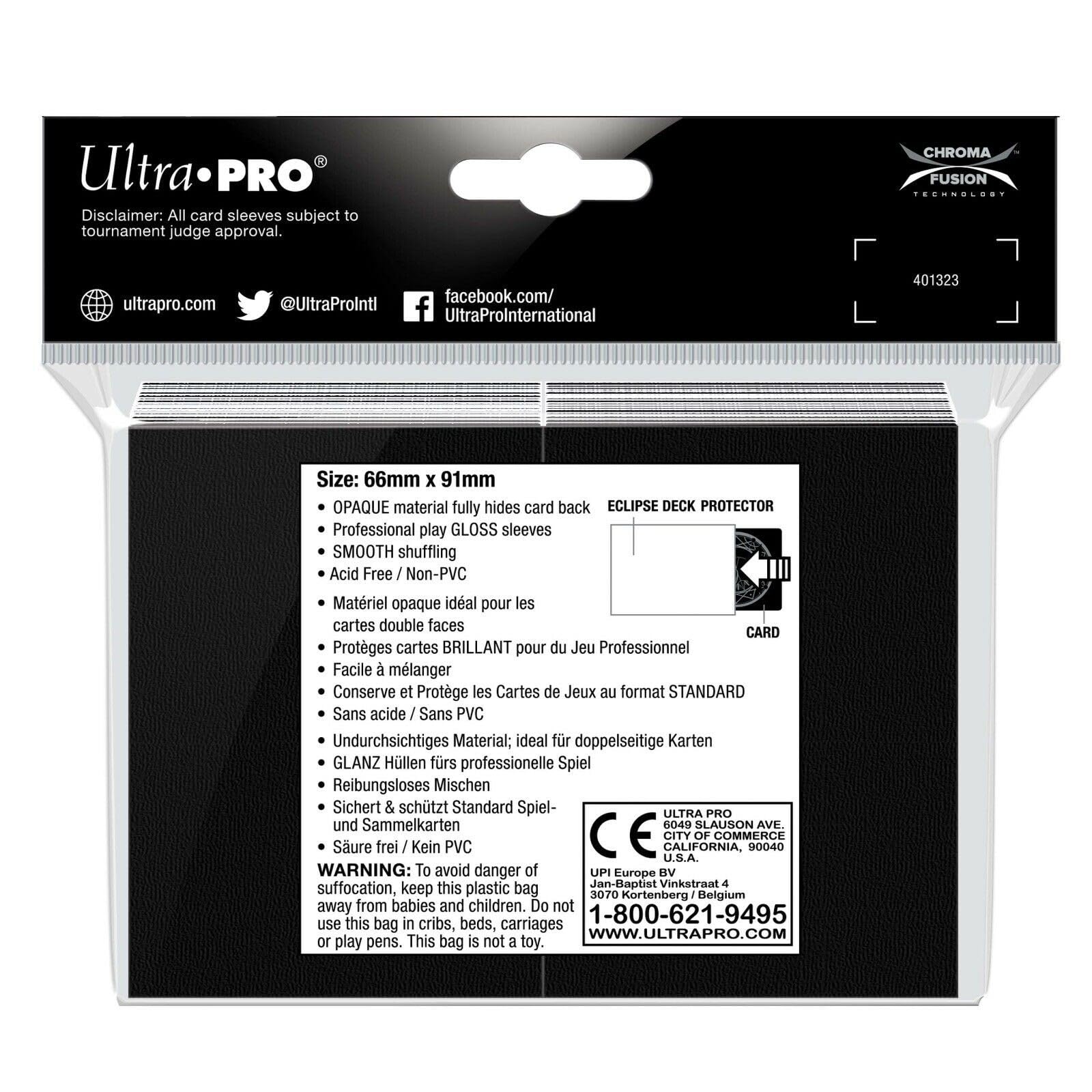 Ultra Pro Eclipse Gloss Standard Card Sleeves – Arctic White (100 Pack)