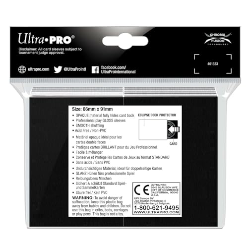 Ultra Pro Eclipse Gloss Standard Card Sleeves – Arctic White (100 Pack)