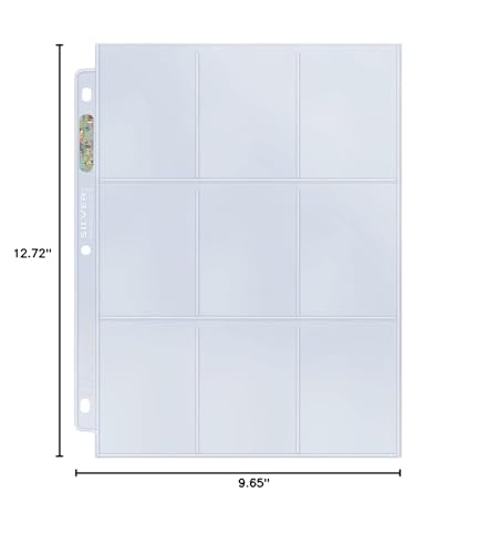 Ultra Pro Silver Series 9-Pocket Page Protectors - Archival, Acid-Free, 50 Pack
