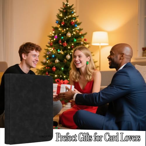 ULTRGEE 9 Pocket Card Binder - Holds 540 Cards, Black PU Leather Album for TCG/YGO/MTG/PTCG and Sports Cards