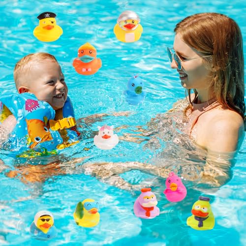 Umbresen 25-Pack Assorted Rubber Ducks – 2-Inch Mini Duckies for Jeep Ducking, Bath Toys, and Party Favors