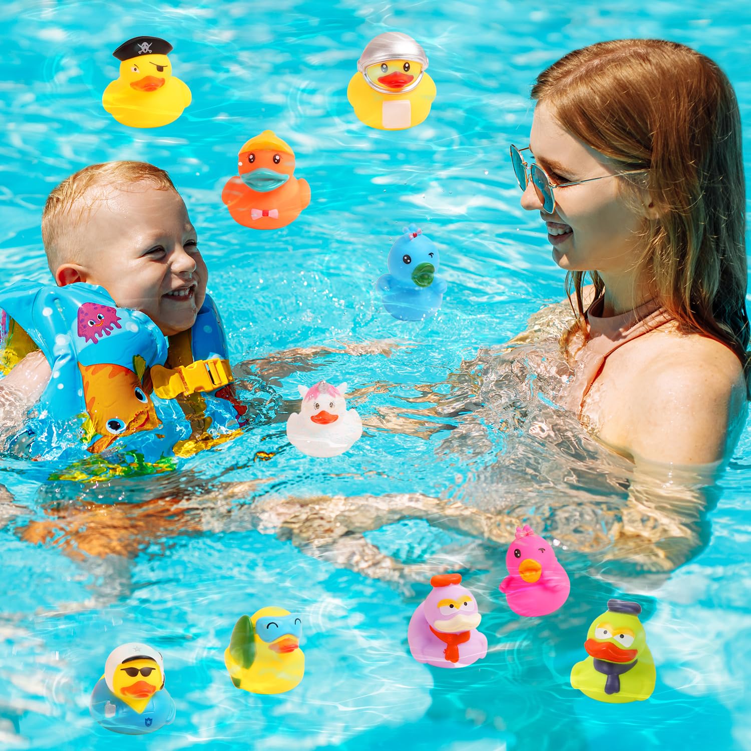 Umbresen 25-Pack Assorted Rubber Ducks – 2-Inch Mini Duckies for Jeep Ducking, Bath Toys, and Party Favors