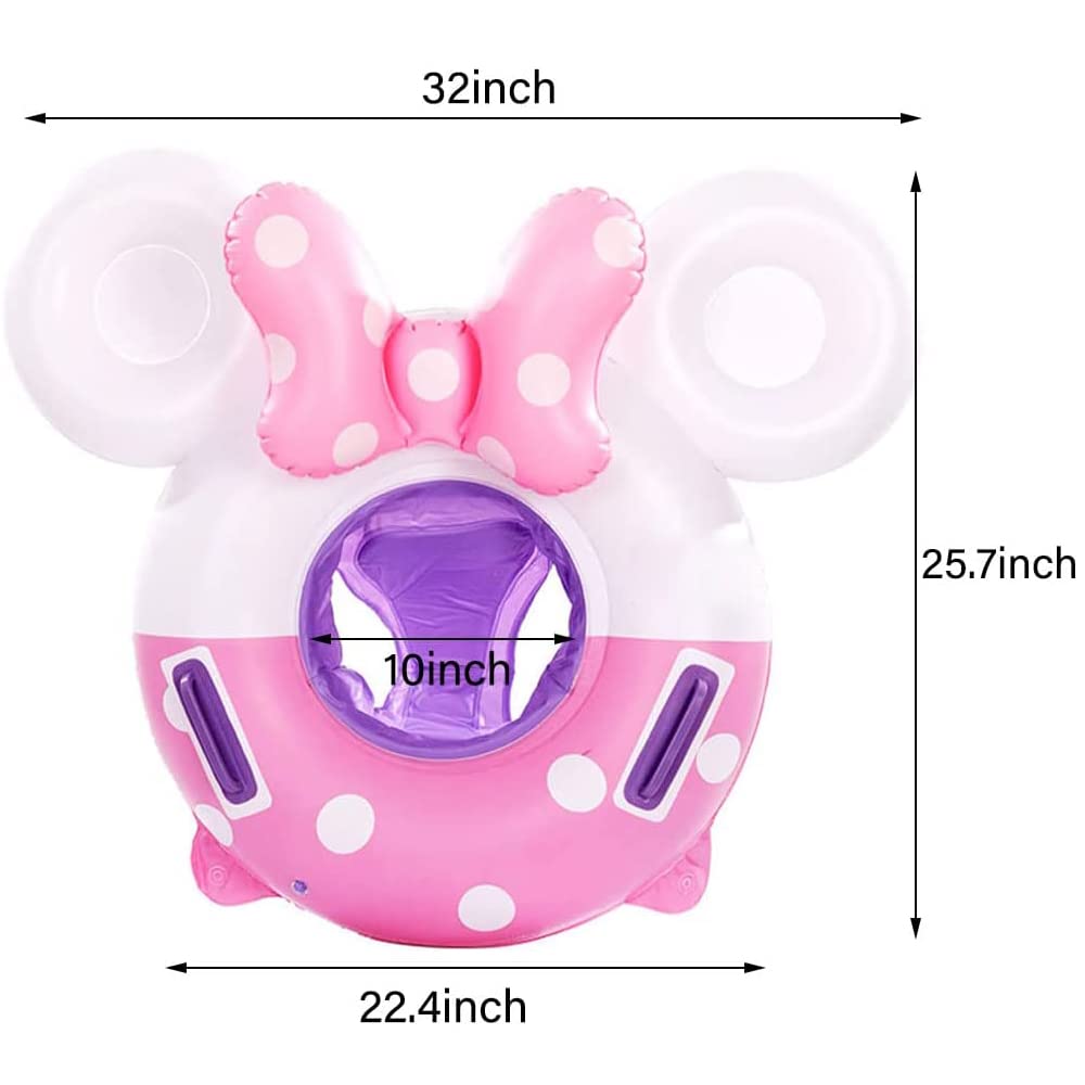 Umbresen Baby Swimming Float with Bowknot Mouse Design, Inflatable Pool Float for Toddlers Ages 8-48 Months, up to 44 lbs