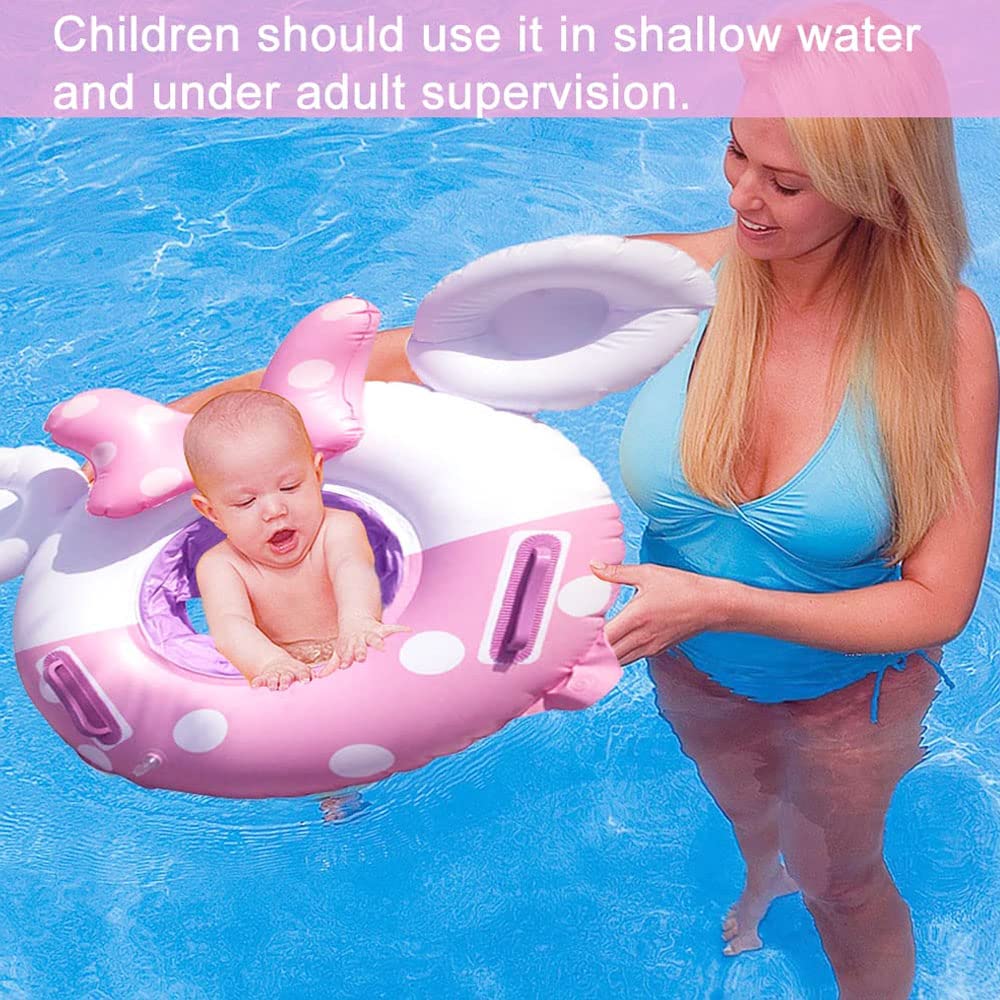 Umbresen Baby Swimming Float with Bowknot Mouse Design, Inflatable Pool Float for Toddlers Ages 8-48 Months, up to 44 lbs