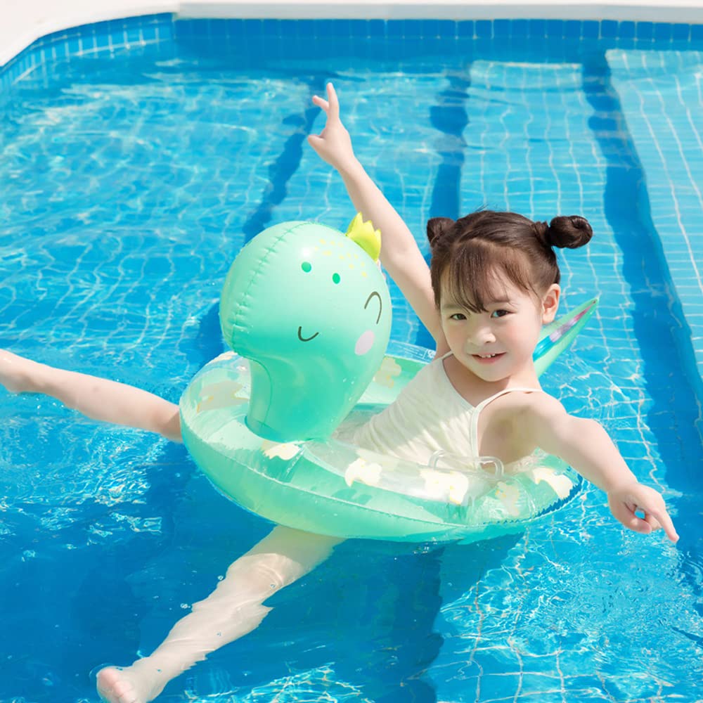UMBWORLD Inflatable Dinosaur Baby Pool Float for Toddlers 8-48 Months, Up to 44 lbs - Green