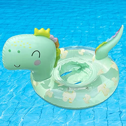 UMBWORLD Inflatable Dinosaur Baby Pool Float for Toddlers 8-48 Months, Up to 44 lbs - Green