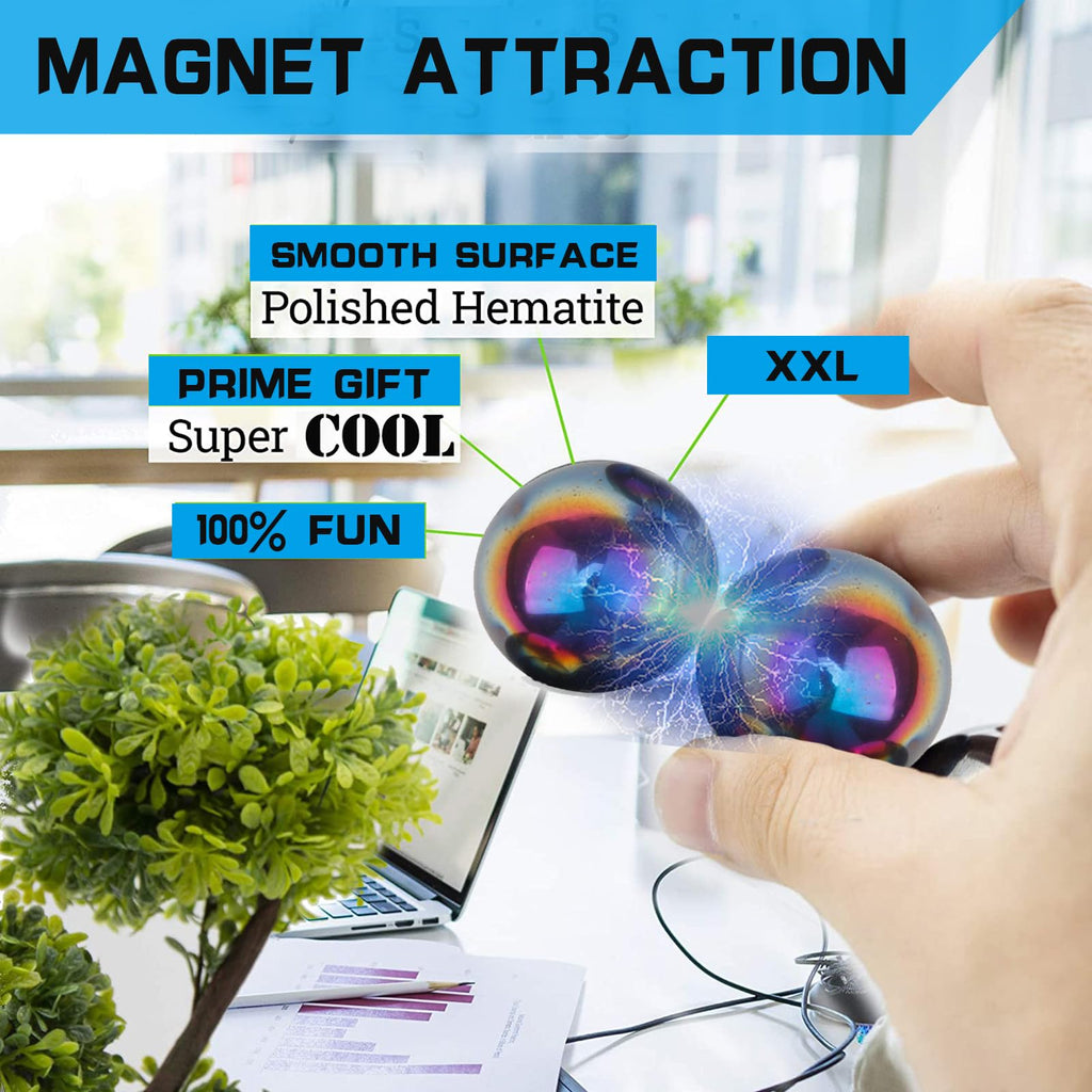 Umnodobn 1.26-Inch Large Magnet Balls - 4 Pack Fidget Toy with Carry Case - Desk Decor for Adults