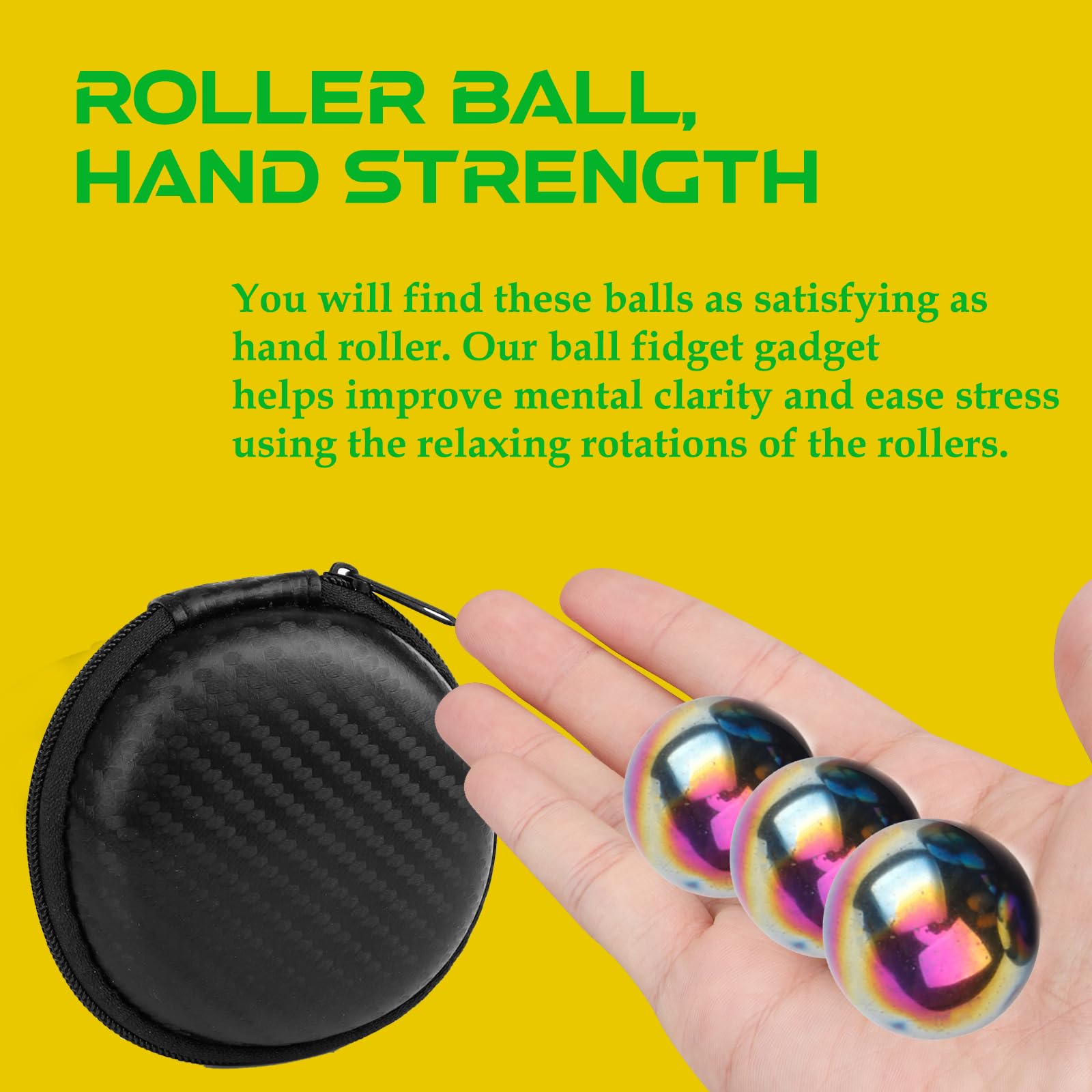 Umnodobn 1.26-Inch Large Magnet Balls - 4 Pack Fidget Toy with Carry Case - Desk Decor for Adults