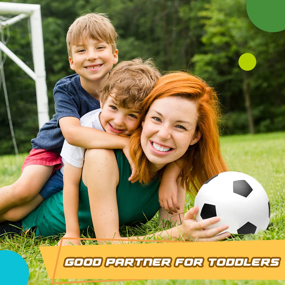 Umnodobn 5-Pack 6-Inch Mini Soccer Balls with Pump - Soft PVC Toddler Toy for Indoor Outdoor Play