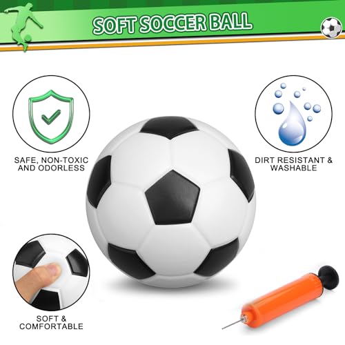 Umnodobn 5-Pack 6-Inch Mini Soccer Balls with Pump - Soft PVC Toddler Toy for Indoor Outdoor Play