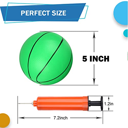 Umnodobn 6-Pack 5-Inch Water Basketballs for Pool, Indoor, and Outdoor Play – Soft Rubber Mini Balls with Air Pump