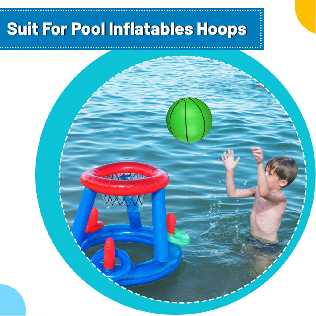 Umnodobn 6-Pack 5-Inch Water Basketballs for Pool, Indoor, and Outdoor Play – Soft Rubber Mini Balls with Air Pump