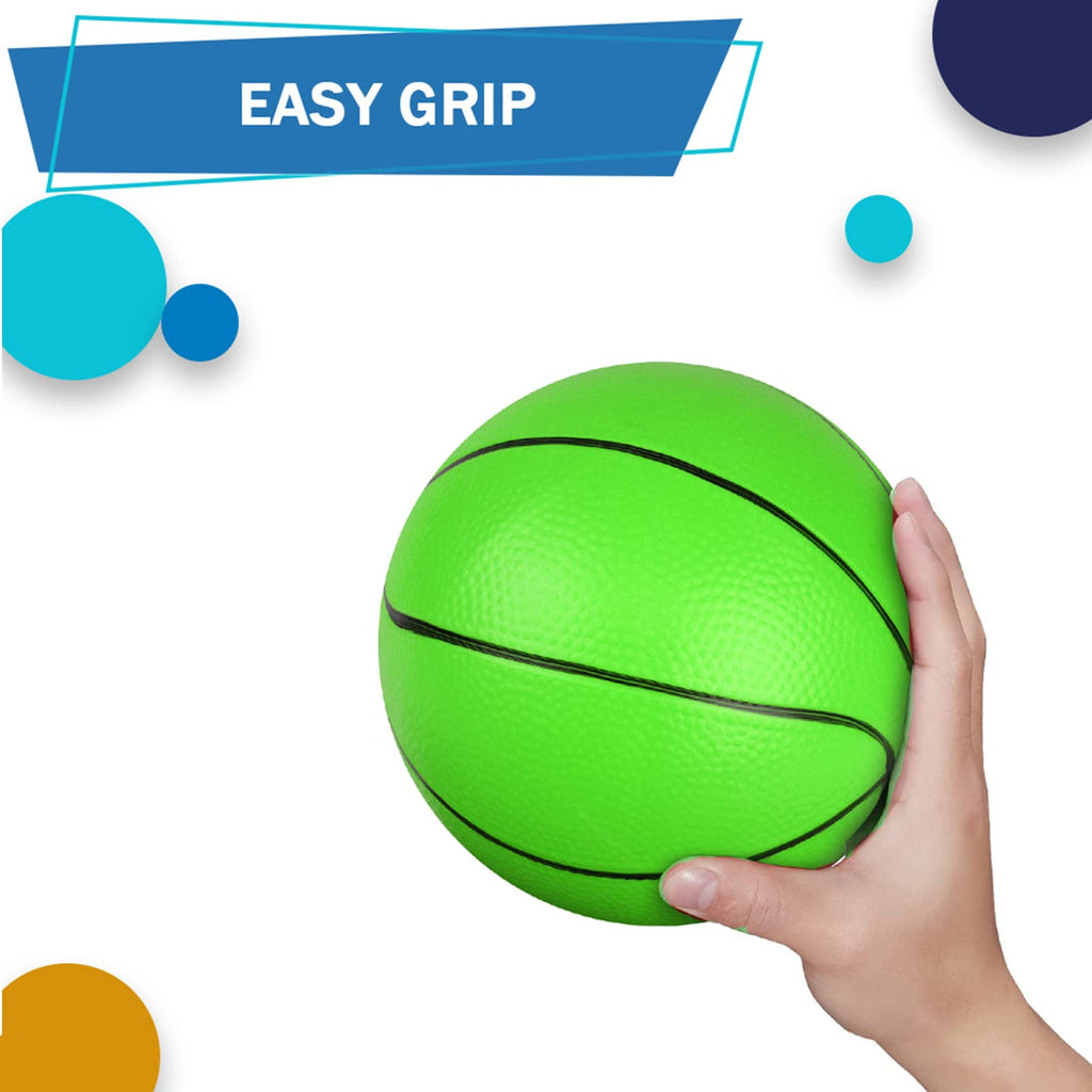 Umnodobn 6-Pack 5-Inch Water Basketballs for Pool, Indoor, and Outdoor Play – Soft Rubber Mini Balls with Air Pump