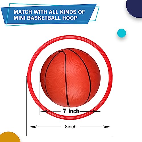 Umnodobn 7-Inch Mini Basketball for Indoor Hoops – Soft PVC Inflatable Ball for Kids & Adults (Red)