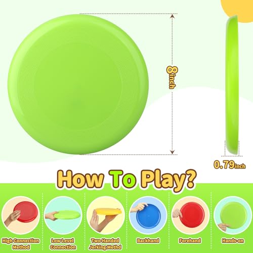 Umnodobn 8-Pack Jumbo Flying Discs - 8.7 Inch Soft Beach Toys for Outdoor Fun - Gift Set for Kids and Adults