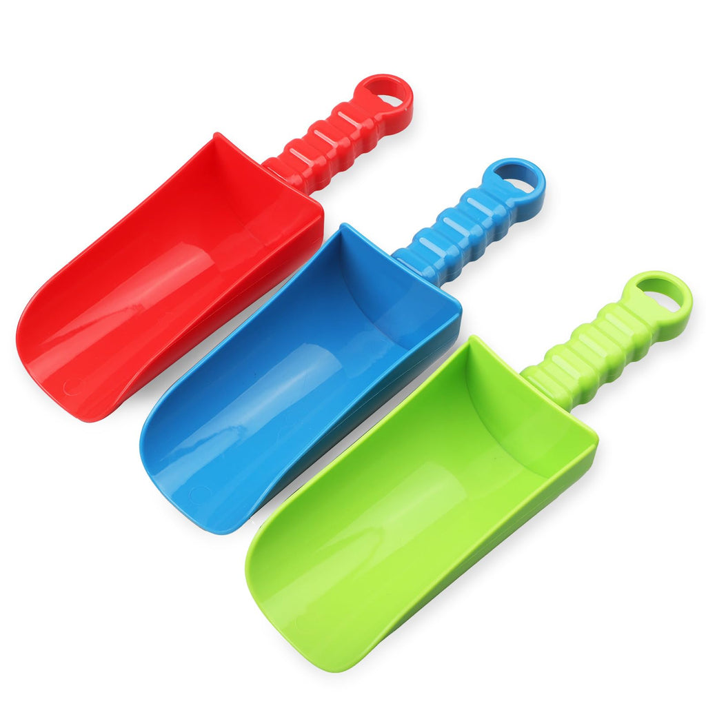 Umnodobn 9-Inch Jumbo Beach Sand Shovels Set of 3 – Large ABS Plastic Scoops for Kids and Adults