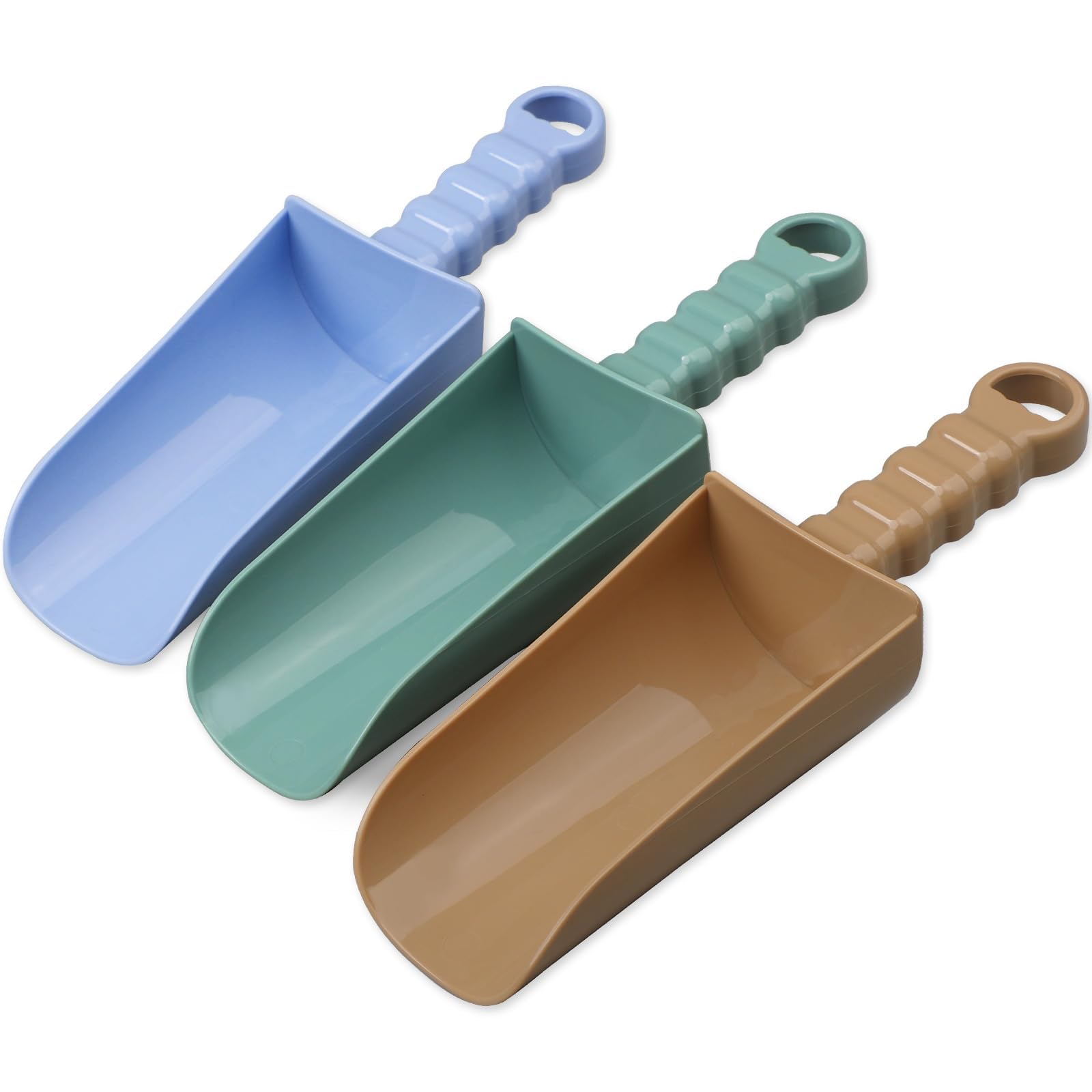 Umnodobn 9-Inch Solid Beach Sand Toy Shovels Set - 3 Pack ABS Plastic Shovels for Sand, Snow, Garden, and Bath