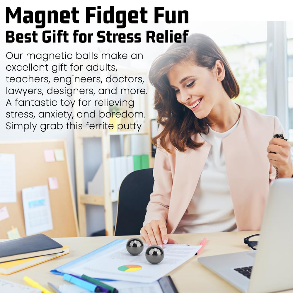 Umnodobn Ferrite Magnetic Putty with Magnet Balls – Stress Relief Desk Toy for Adults