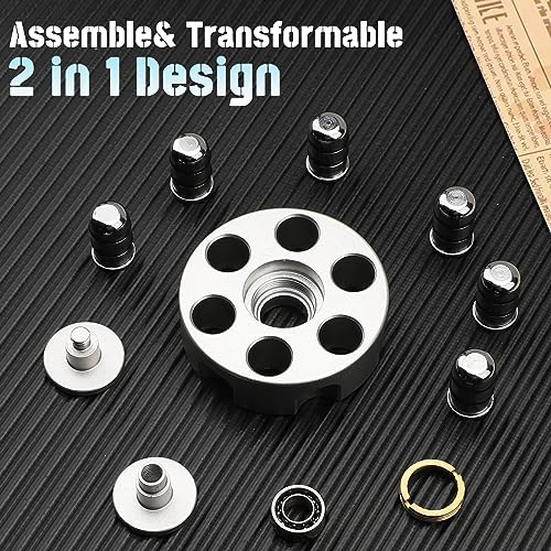 Umnodobn Metal Fidget Spinner – Gear Design with Fiber Case for Adults and Kids
