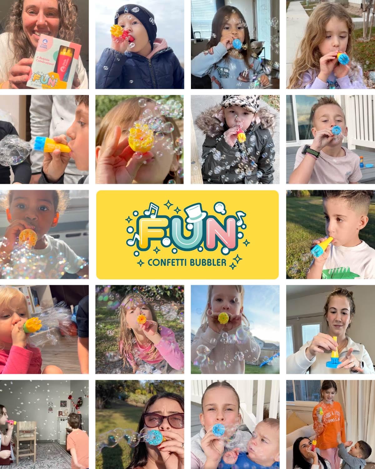 Uncle Bubble Mini Bubble Blower: Thousands of Bubbles with One Breath – Safe, Non-Toxic, Easy for Toddlers Ages 3+