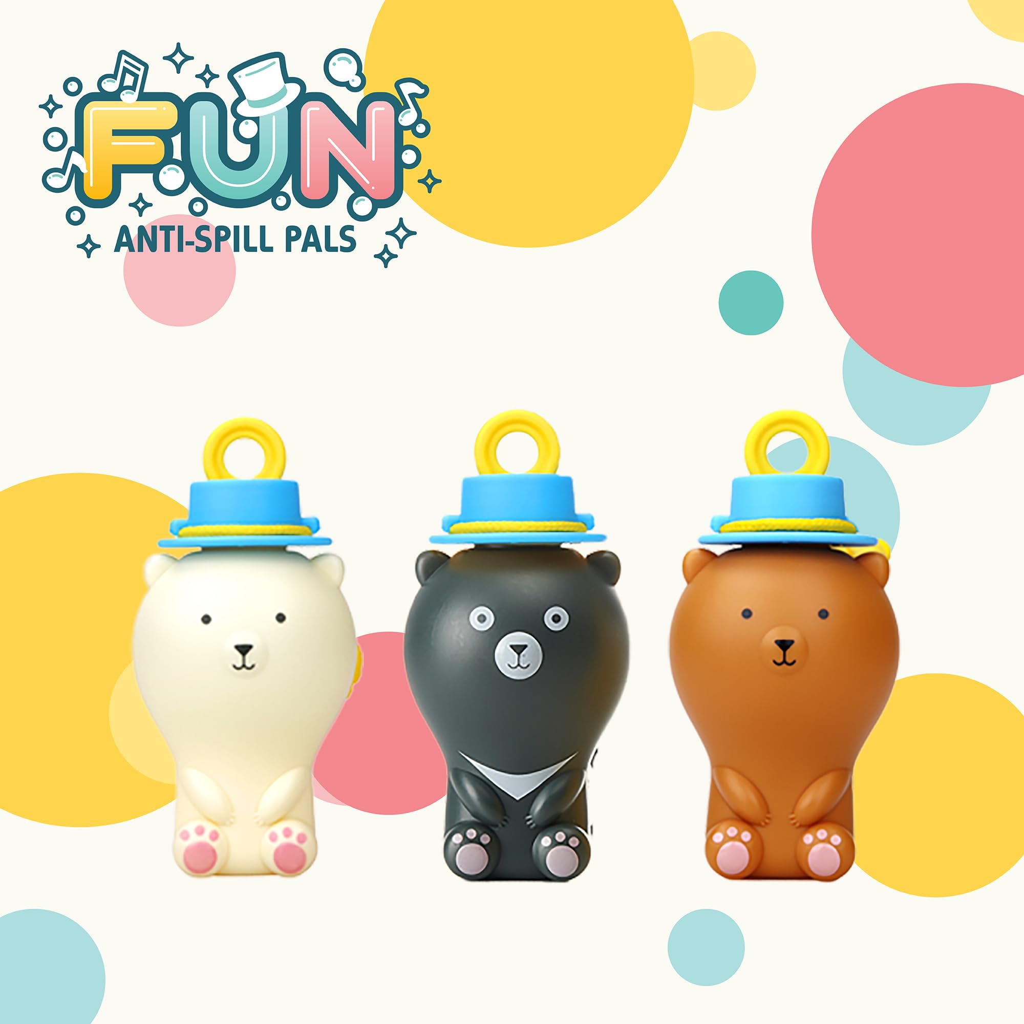 Uncle Bubble Tiny Bear Bubble Blower Set – Portable Bubble Toy for Toddlers with Solution and Safety Necklace