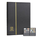 Uncle Paul 100-Pocket Stamp Album – Black Leatherette Cover, Acid-Free Pages, 50x197mm Sleeves for Postage Stamps & Paper Money