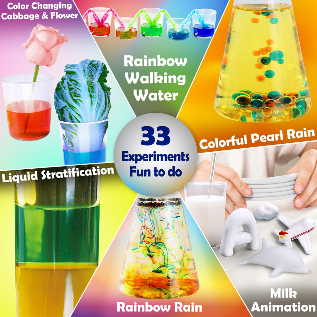 UNGLINGA 33 Experiments Science Kit for Kids - STEM Learning with Volcano, Lava Lamp, and More