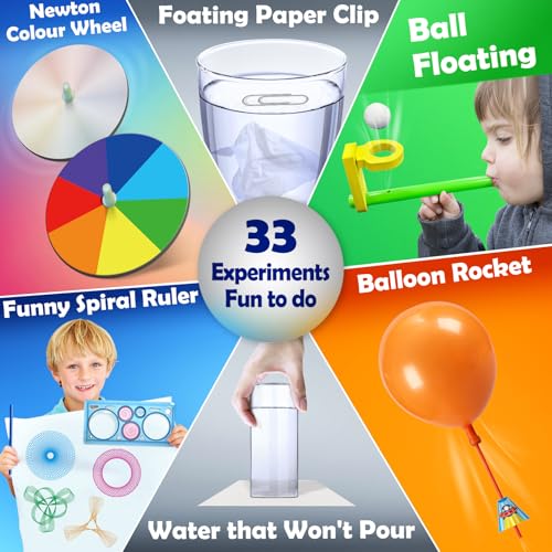 UNGLINGA 33 Experiments Science Kit for Kids - STEM Learning with Volcano, Lava Lamp, and More