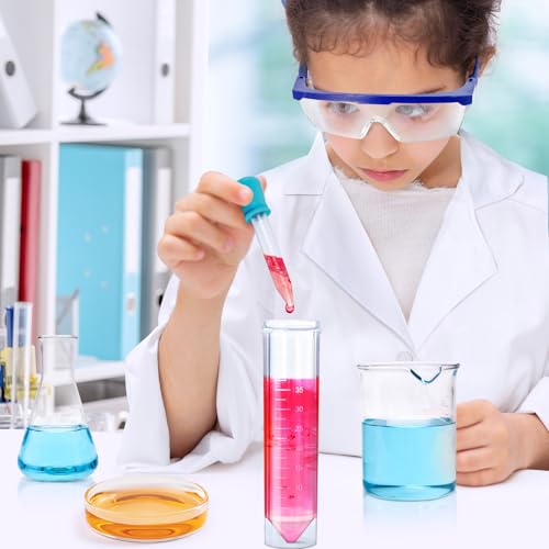 UNGLINGA Kids Lab Coat Costume Set with Goggles, ID Card, and Test Tube – Doctor Scientist Dress-Up
