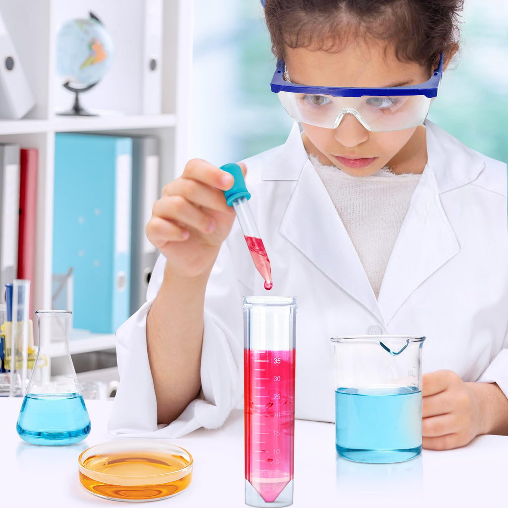 UNGLINGA Kids Lab Coat Costume Set with Goggles, ID Card, and Test Tube – Doctor Scientist Dress-Up