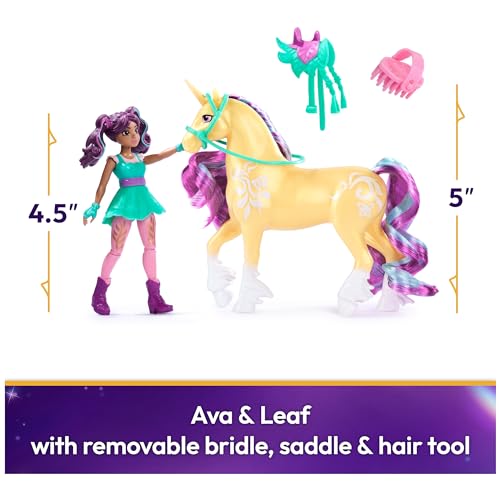 Unicorn Academy Ava & Leaf Doll and Unicorn Set with Accessories and Hair Tool
