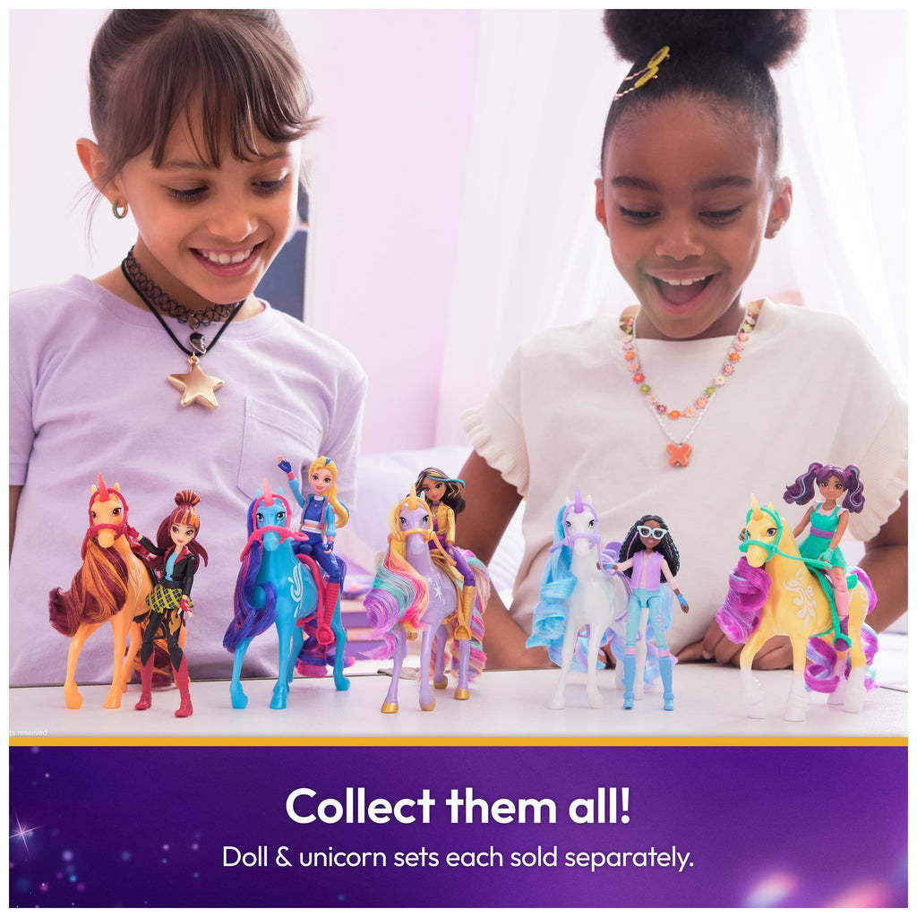 Unicorn Academy Ava & Leaf Doll and Unicorn Set with Accessories and Hair Tool