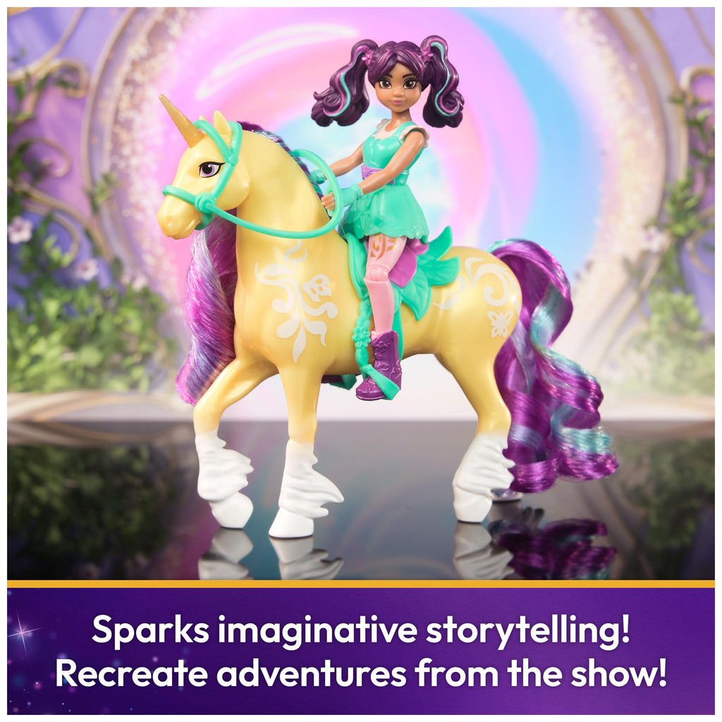 Unicorn Academy Ava & Leaf Doll and Unicorn Set with Accessories and Hair Tool