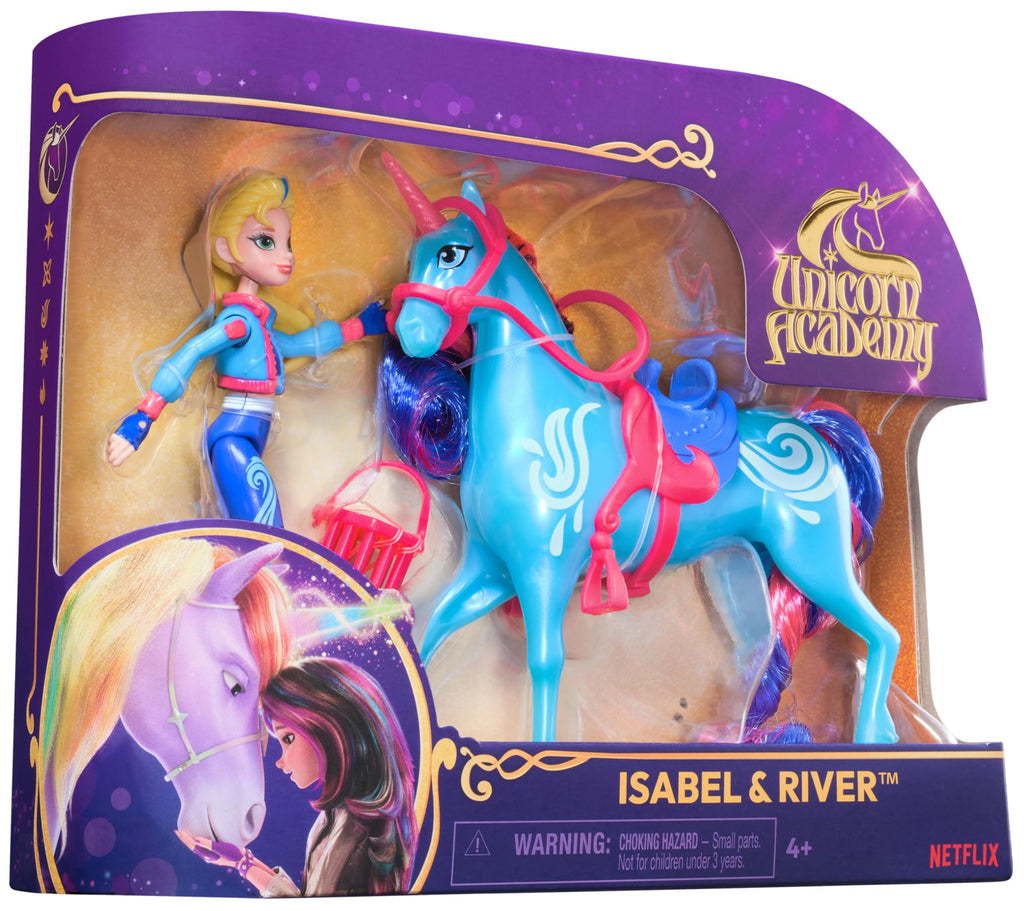 Unicorn Academy Isabel & River Doll and Unicorn Set – Posable Toys with Accessories for Girls Ages 4+