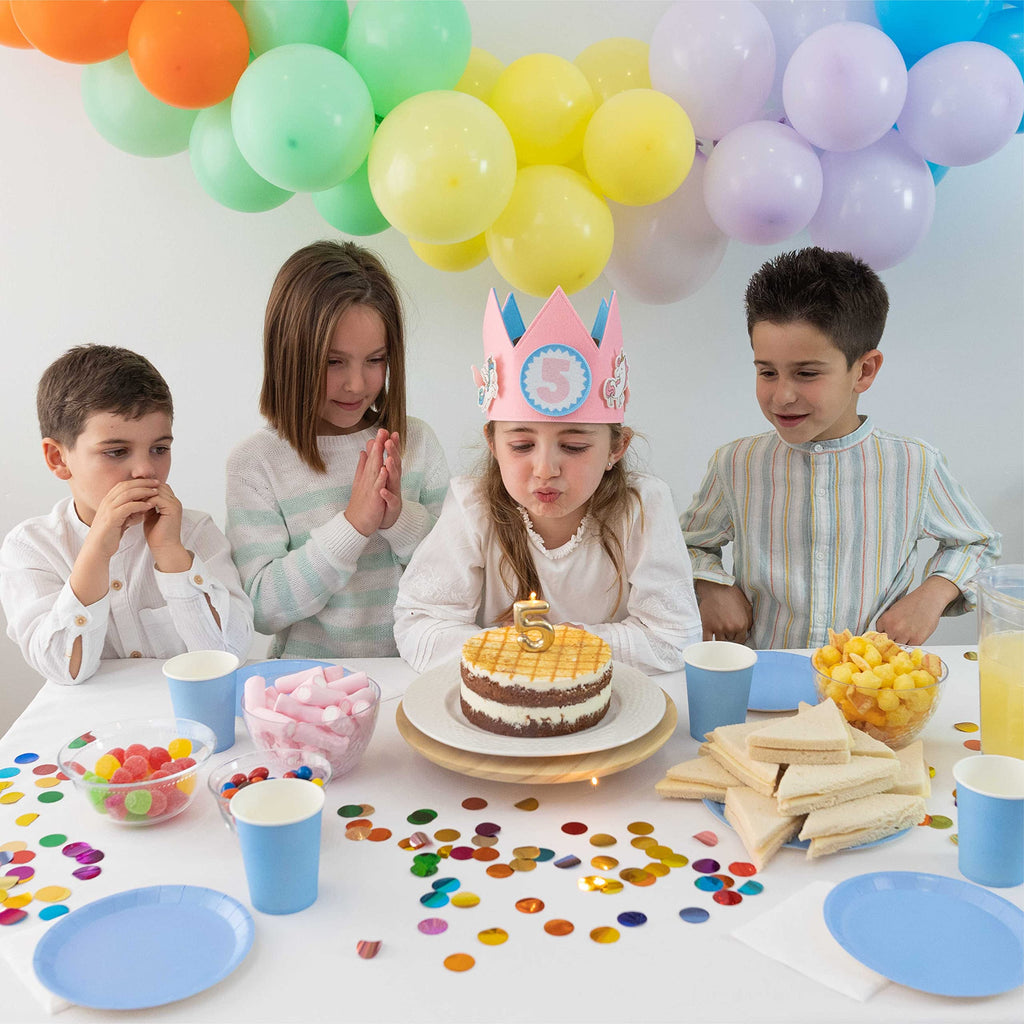 Unicorn Birthday Crown with Interchangeable Numbers 0-9 and Decorative Figures by BONNYCO