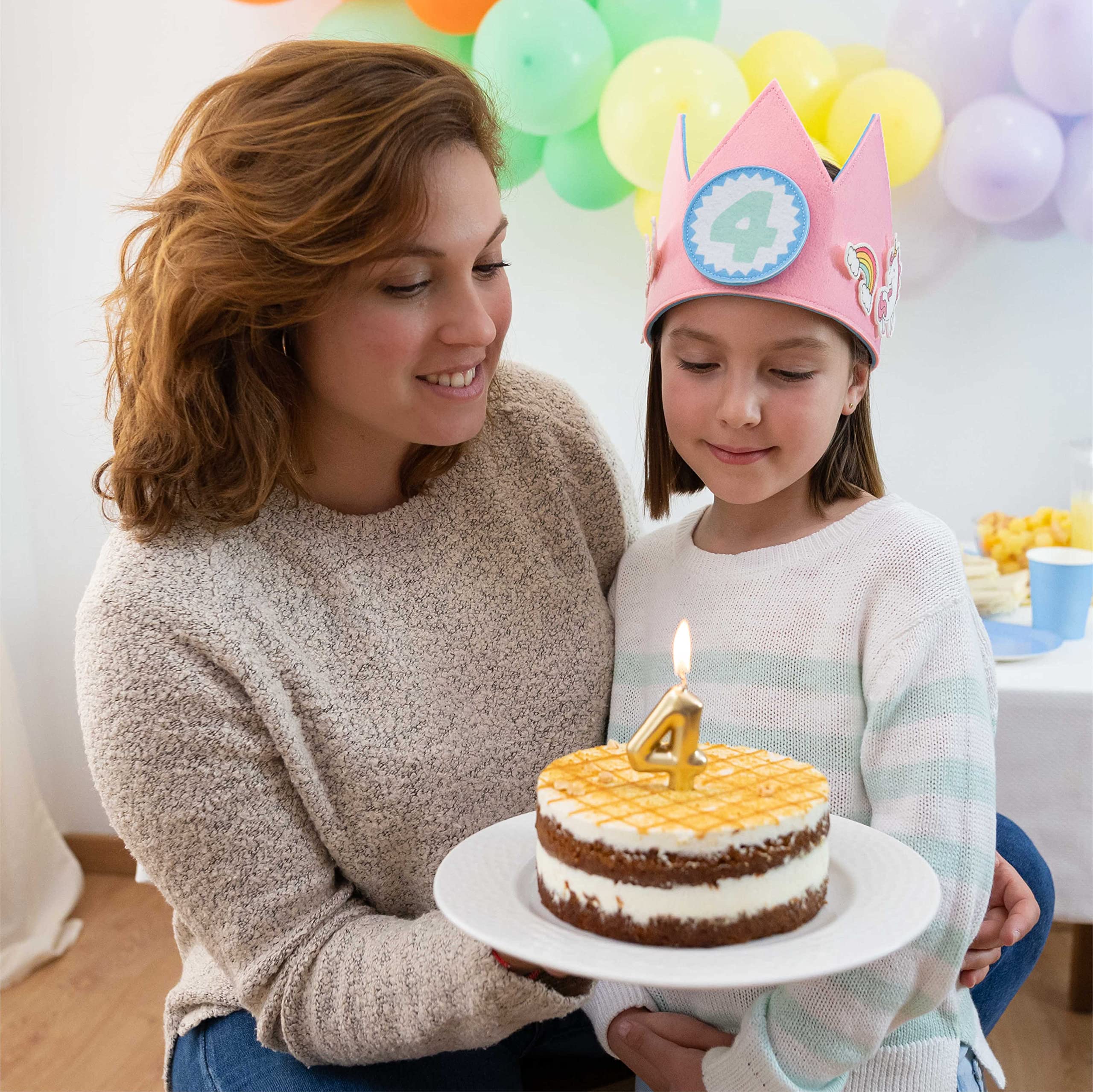 Unicorn Birthday Crown with Interchangeable Numbers 0-9 and Decorative Figures by BONNYCO