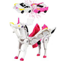Unicorn Collision Transforming Cars Toy – 2-in-1 Magnetic Cars That Transform into a Unicorn with Wings, No Batteries Required, for Kids Ages 2-12, Pink