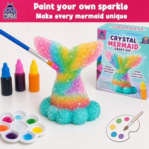 Unicorn Crystal Growing Kit for Kids – STEM Science Experiment Ages 4-8, Grow and Decorate Your Own Sparkling Unicorn