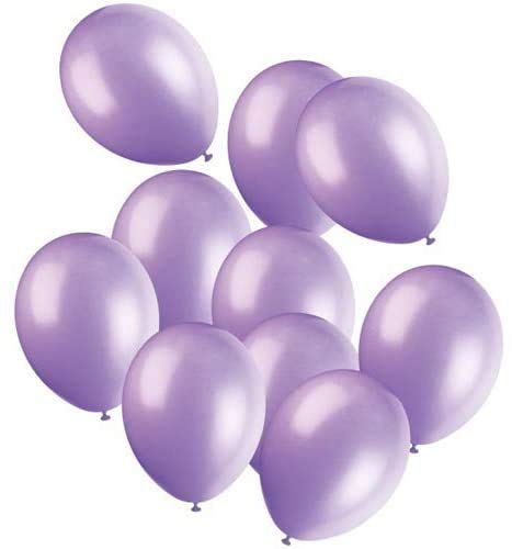 Unique Party 12-Inch Lilac Lavender Latex Balloons, Pack of 10 for Weddings & Birthdays