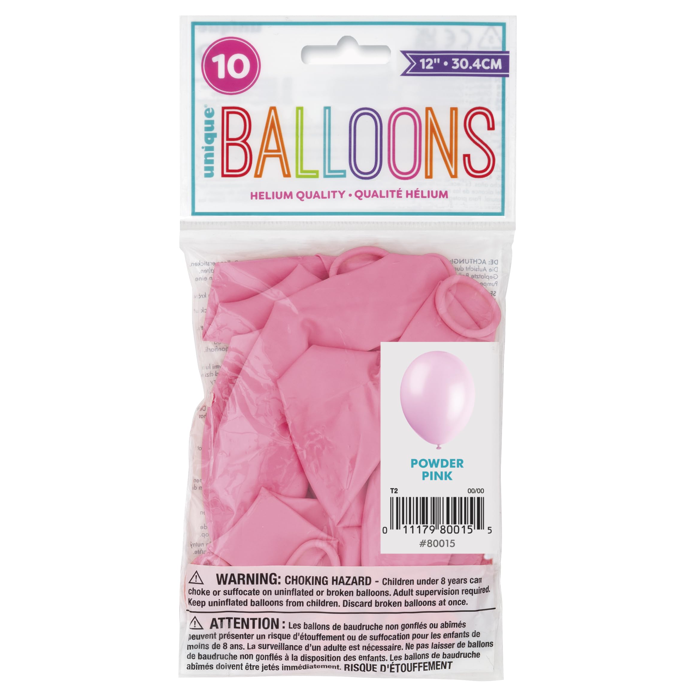 Unique Party Powder Pink Latex Balloons – 12 Inch, Pack of 10 for Baby Showers & Birthdays