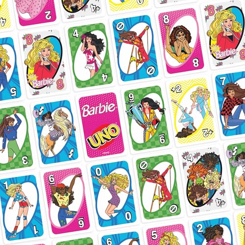 UNO Barbie Card Game: Special 'Hi, Barbie!' Rule for Family Game Nights & Travel