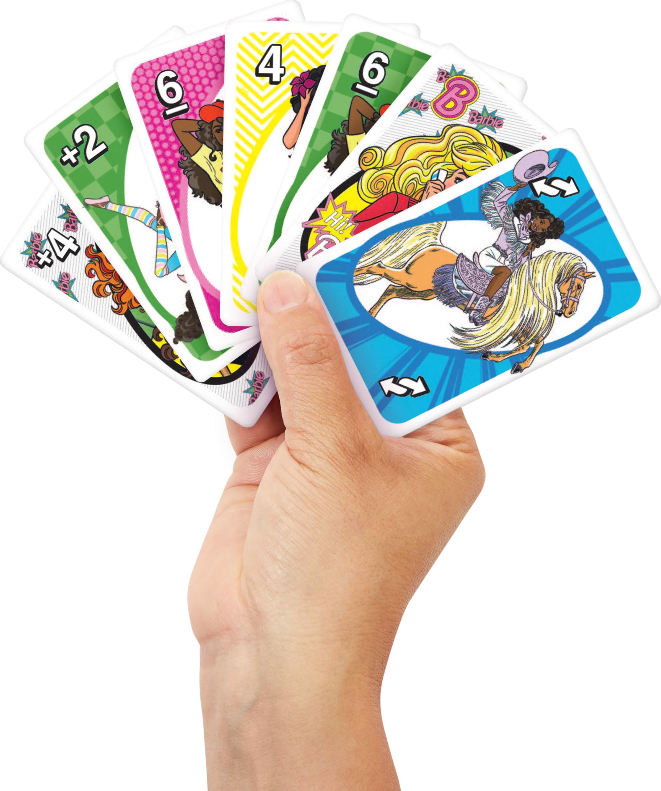 UNO Barbie Card Game: Special 'Hi, Barbie!' Rule for Family Game Nights & Travel