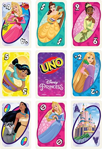 UNO Disney Princesses Card Game – 112 Cards with Power of Friendship Wild Card for Ages 7+