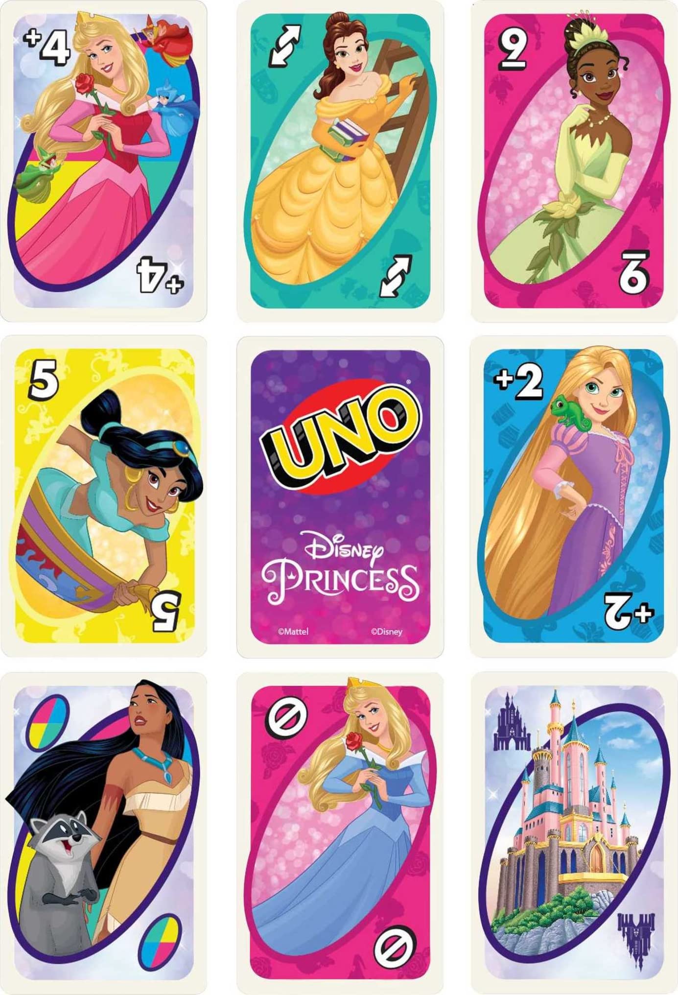 UNO Disney Princesses Card Game – 112 Cards with Power of Friendship Wild Card for Ages 7+